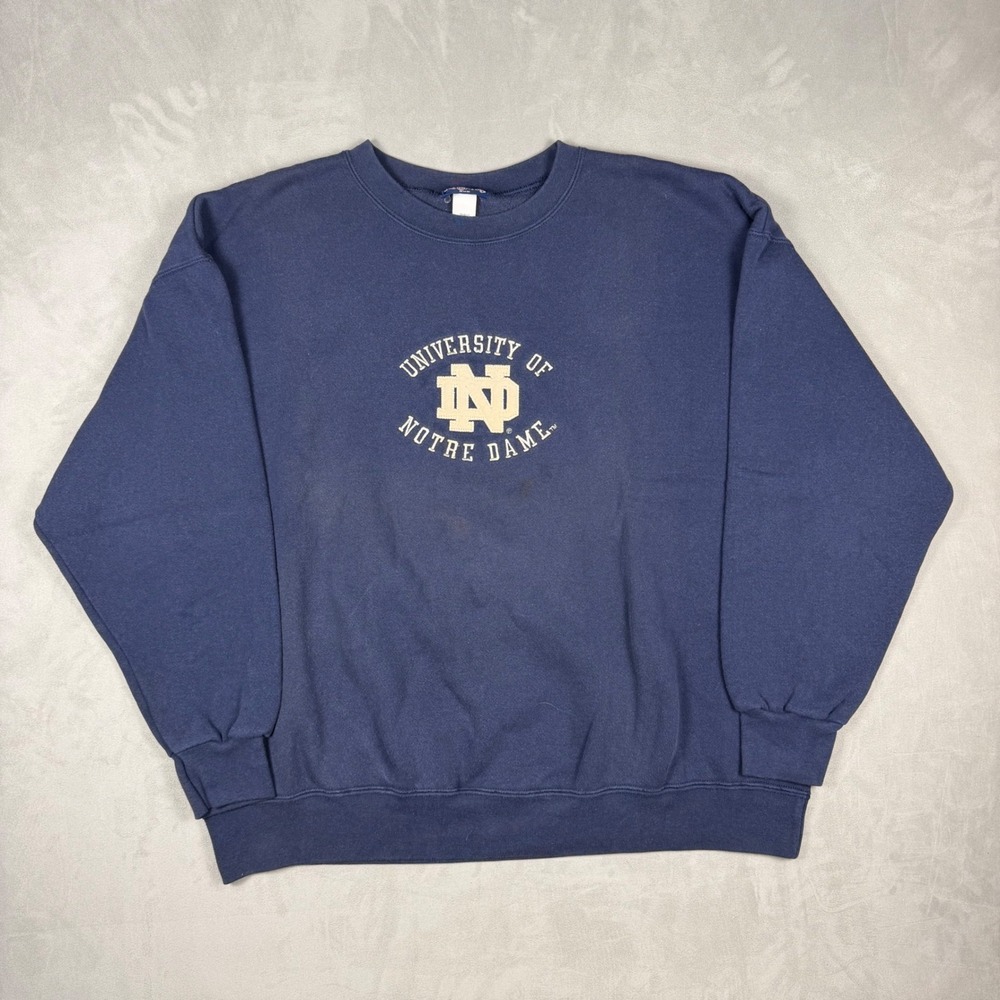 90s Mens JanSport University of Notre Dame Embroidered Sweatshirt XXL